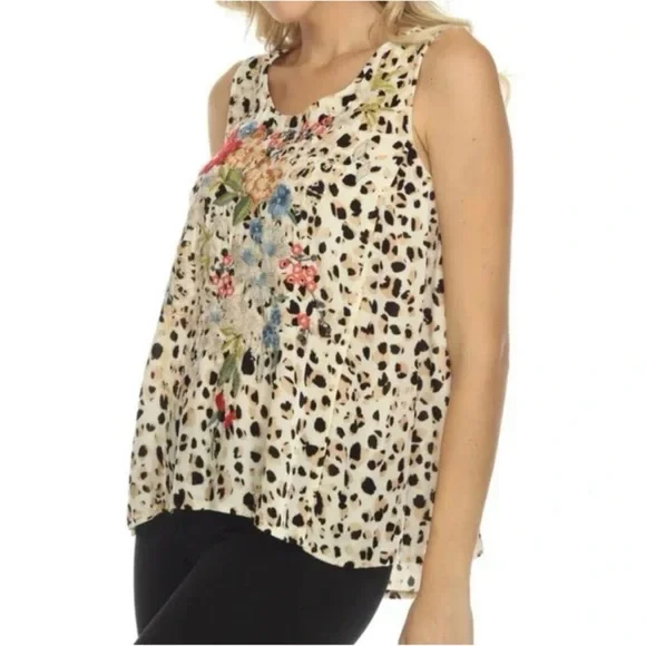 Johnny Was JWLA Josephine Velvet Swing Tank Top Boho Chic size M - Picture 3 of 10